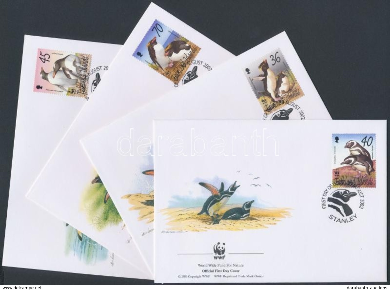 2002 WWF Pingvinek Sor Mi 855-858 4 FDC - Autres & Non Classés