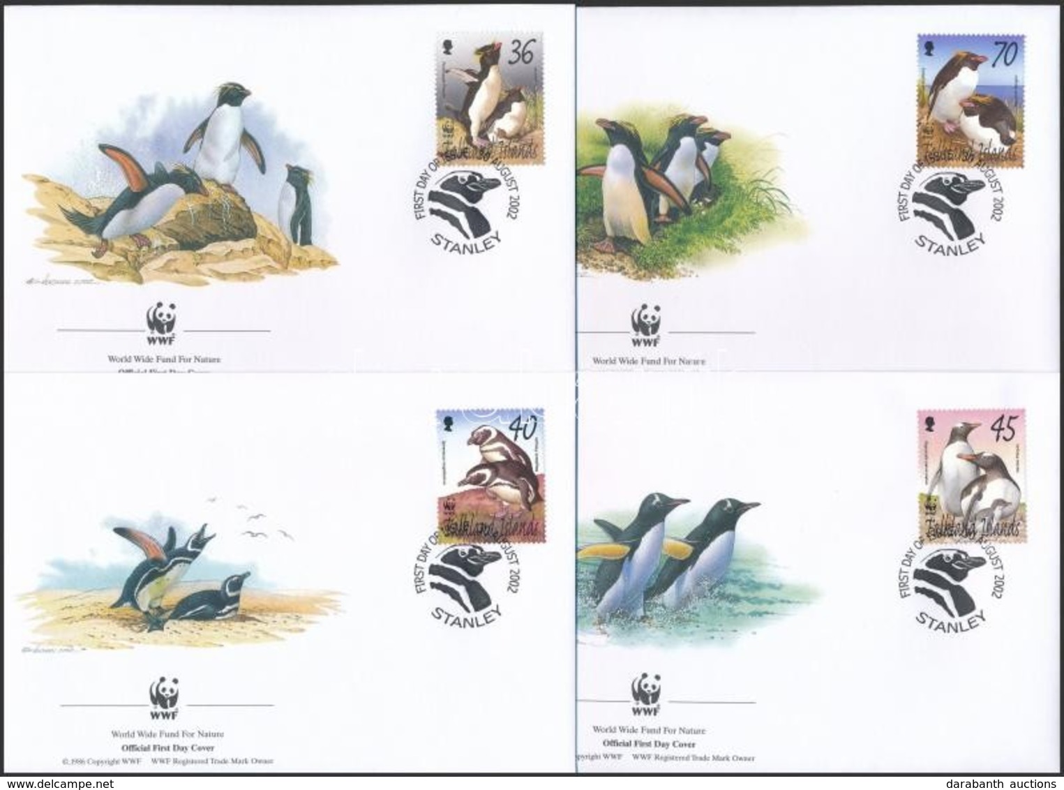 2002 WWF: Pingvin Sor Mi 855-858 4 Db FDC-n - Sonstige & Ohne Zuordnung