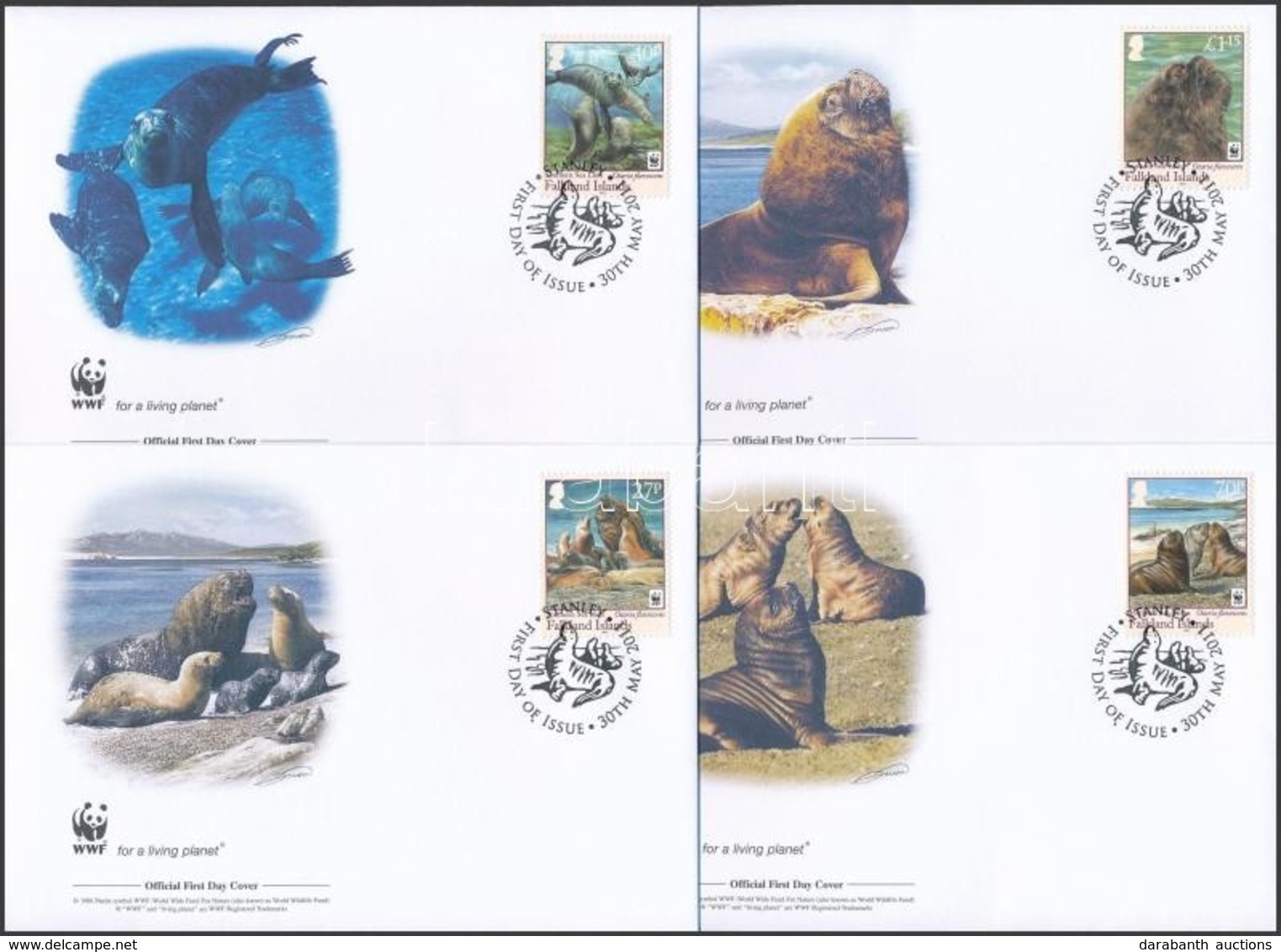 2011 WWF: Oroszlánfókák Sor 4 Db FDC-n Mi 1143-1146 - Autres & Non Classés