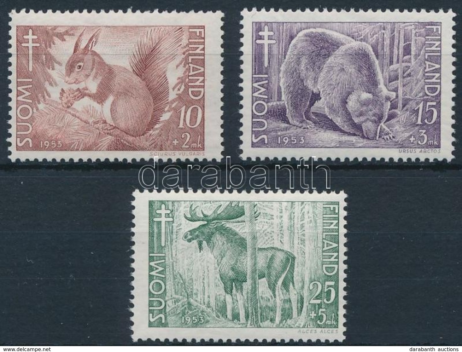 ** 1953 Tuberkulózis: Állatok Sor,
Tuberculosis: Animals Set
Mi 418-420 - Sonstige & Ohne Zuordnung