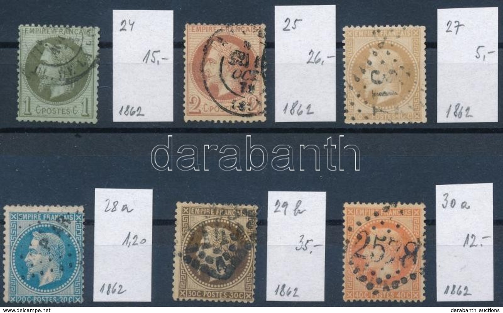 O 1862 Mi 24, 25, 27, 28 A, 29 B, 30 A (Mi EUR 94,20) - Sonstige & Ohne Zuordnung