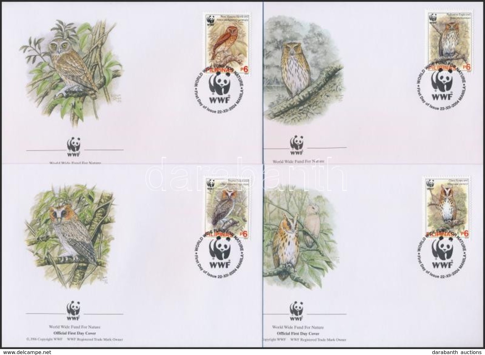 2004 WWF: Baglyok Sor 4 Db FDC-n Mi 3593-3596 - Other & Unclassified