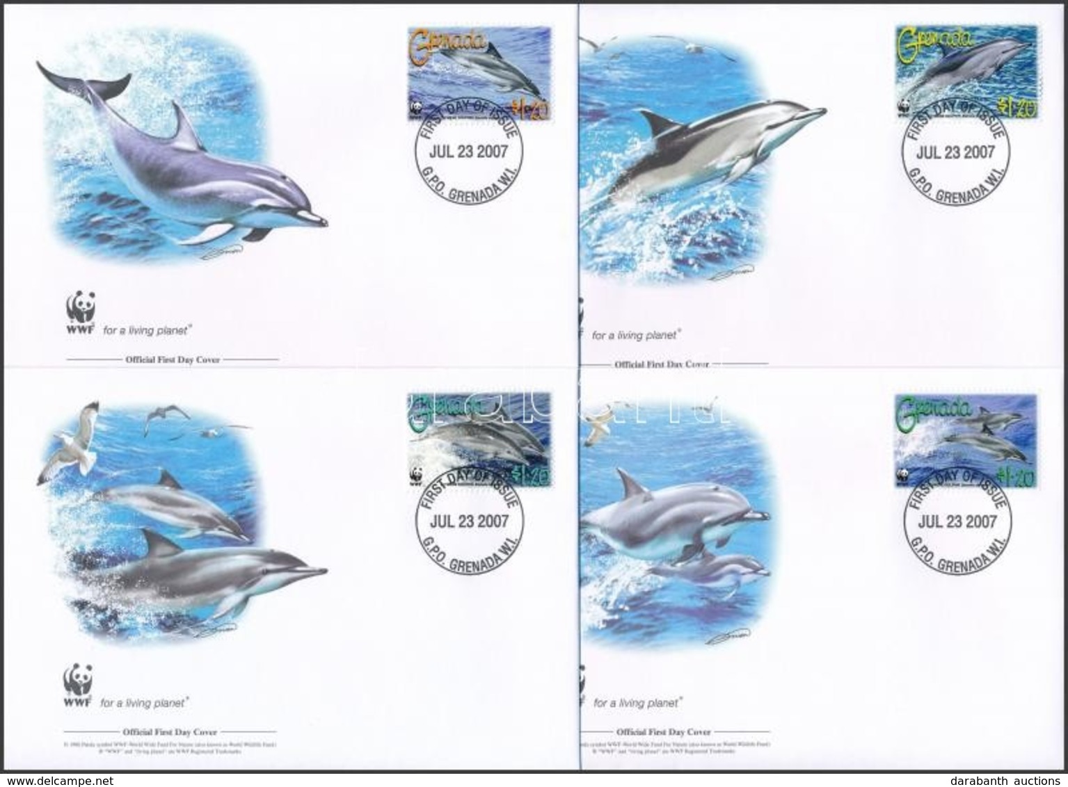 2007 WWF: Delfin Sor 4 Db FDC-n Mi 5925-5928 - Sonstige & Ohne Zuordnung