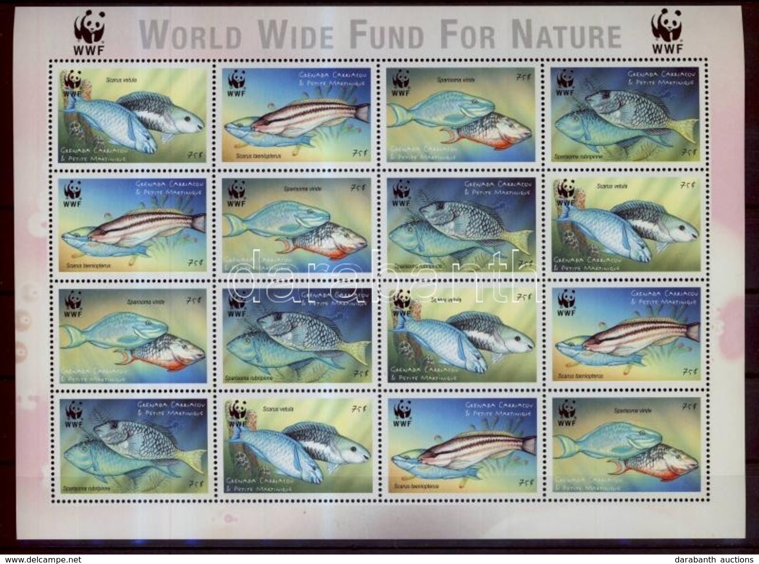 ** 2001 WWF Papagájhal Kisív Mi 3504-3507 - Sonstige & Ohne Zuordnung