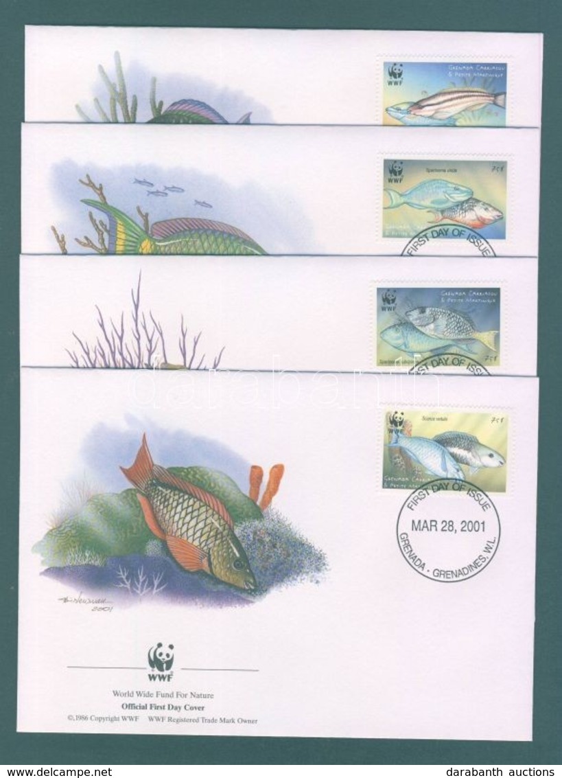 2001 WWF Papagájhalak FDC Mi 3504-3507 - Autres & Non Classés