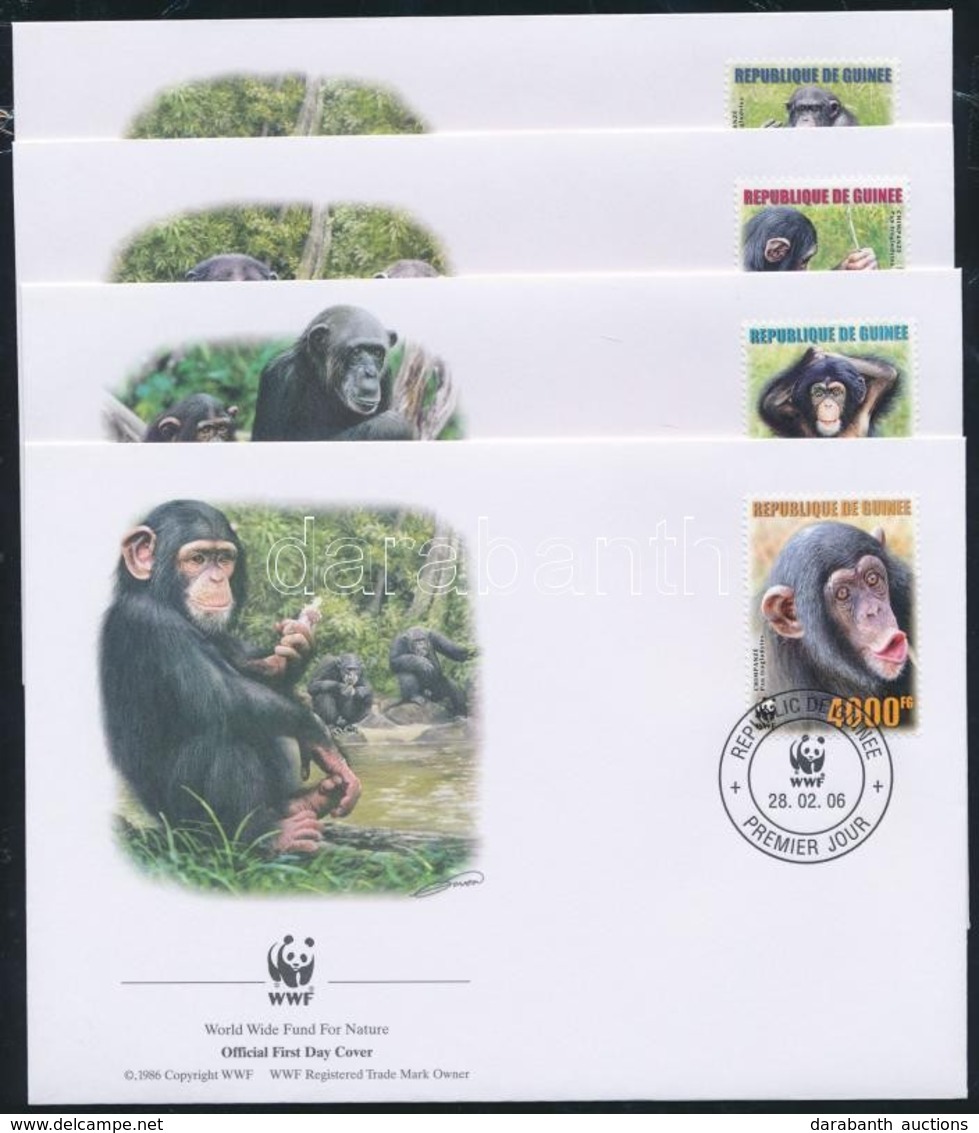 2006 WWF: Csimpánzok Sor 4 Db FDC-n Mi 4222-4225 A - Otros & Sin Clasificación