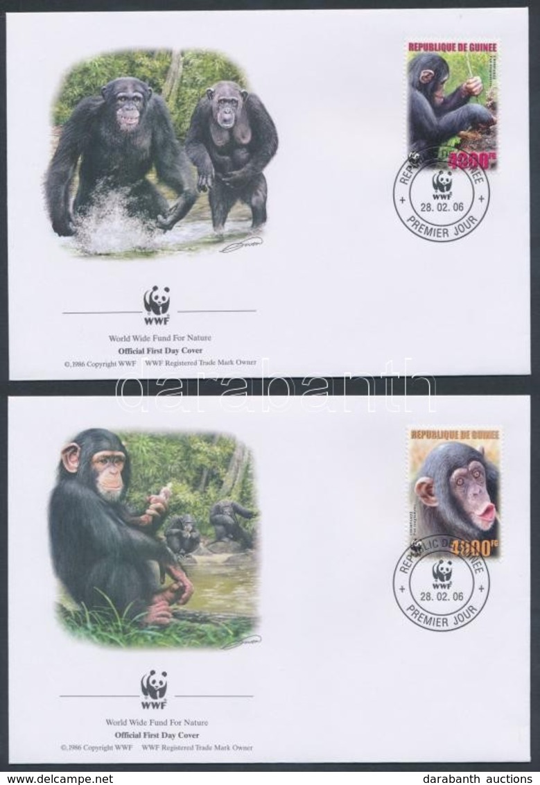 2006 WWF: Csimpánzok Sor 4 Db FDC-n Mi 4222-4225 A - Sonstige & Ohne Zuordnung