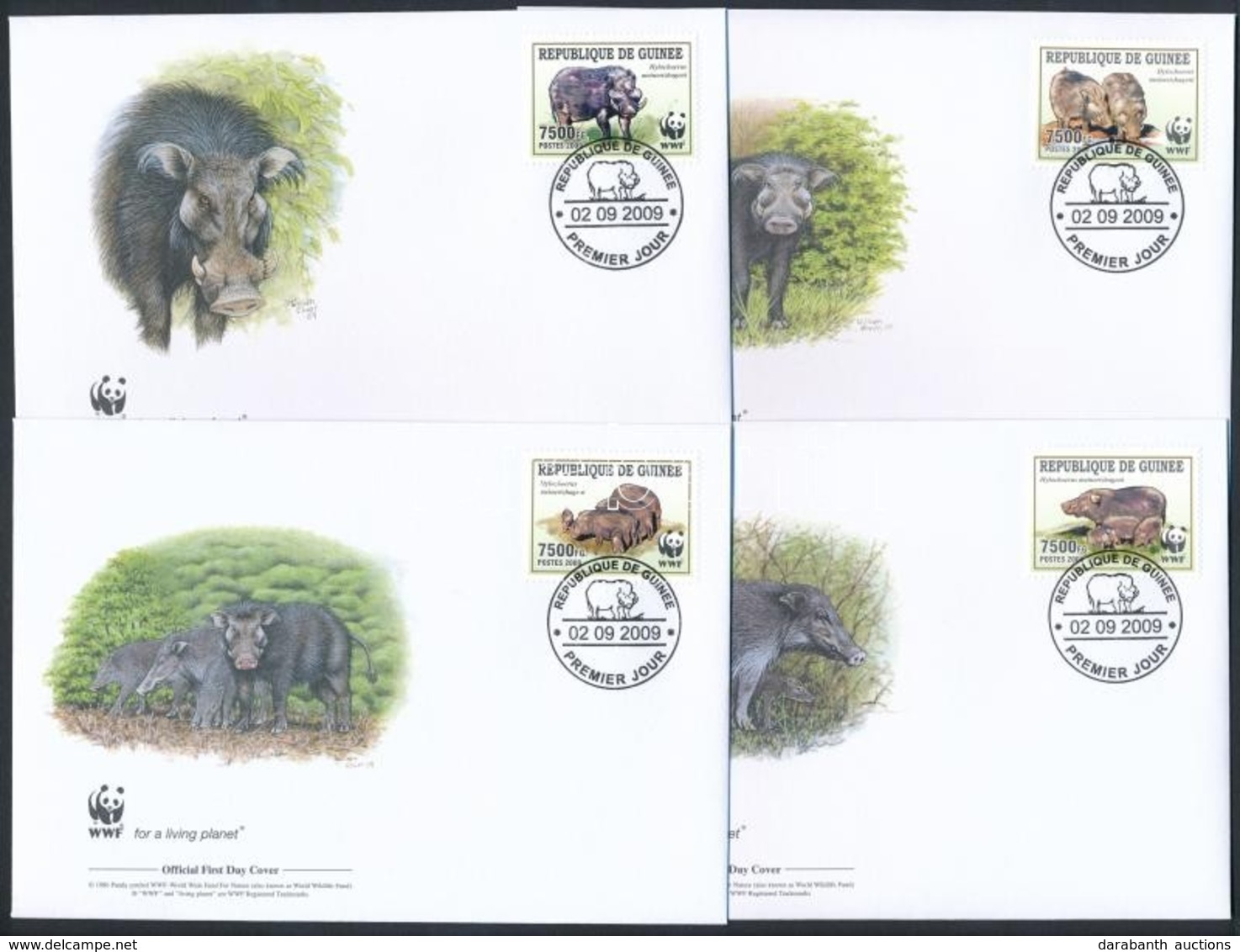 2009 WWF: Vaddisznó Sor 4 FDC-n Mi 6714-6717 - Otros & Sin Clasificación