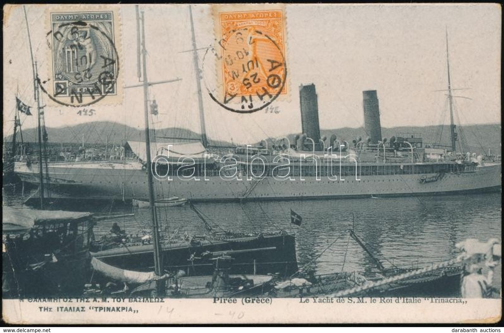 1907 TCV Képeslap Olimpia Bélyegekkel Athénból Debrecenbe / TCV Postcard From Athens To Hungary - Autres & Non Classés