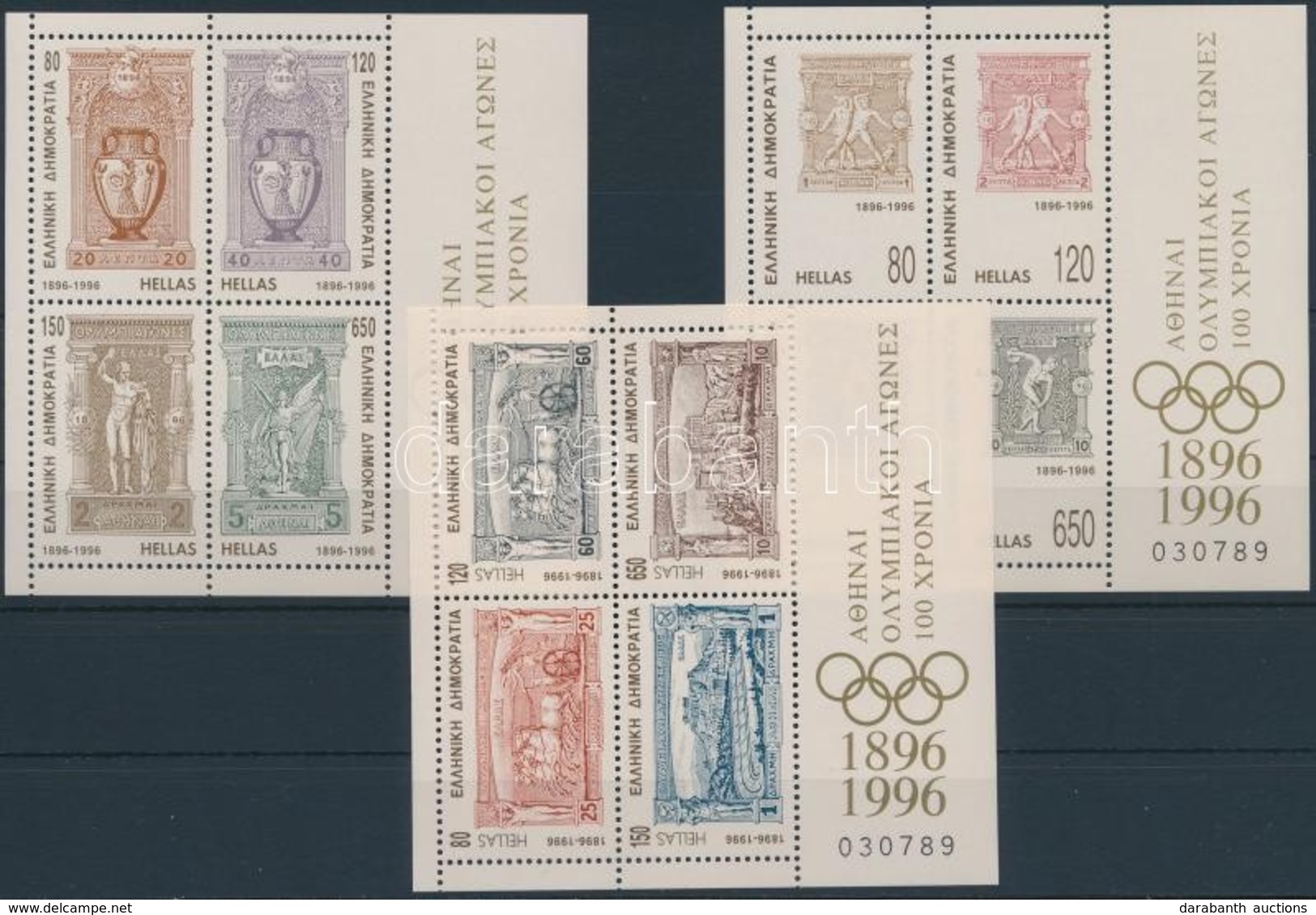 ** 1996 100 éves Az Újkori Olimpiai Játékok Blokksor Mi 13-15 - Other & Unclassified