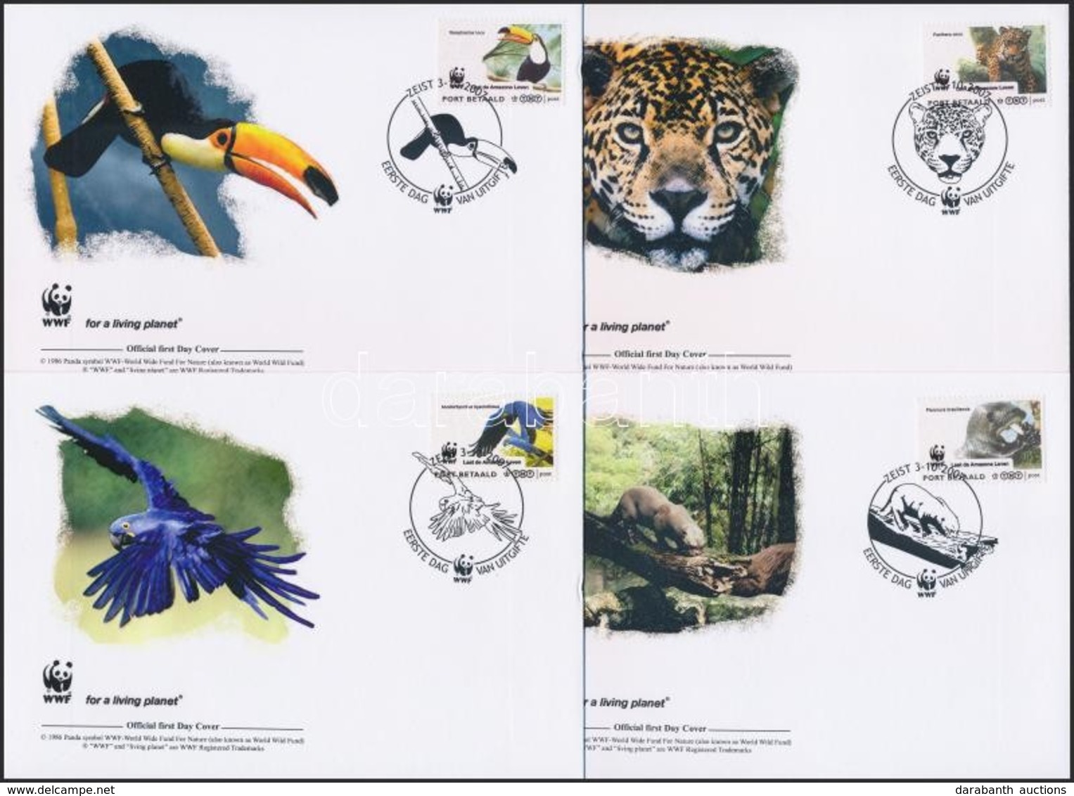 Helyi Kiadás 2007 WWF állatok Sor 4 Db FDC-n - Other & Unclassified