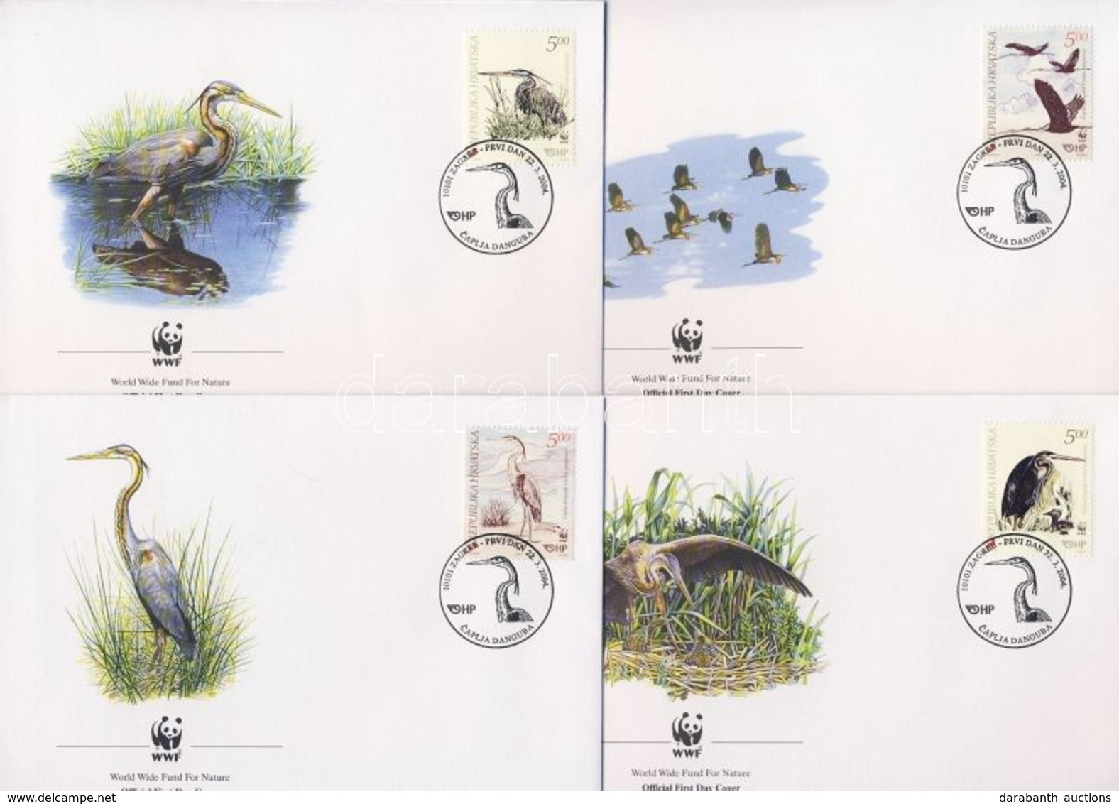 2004 WWF: Bíborkócsag 4 Db FDC Mi 674-677 - Other & Unclassified