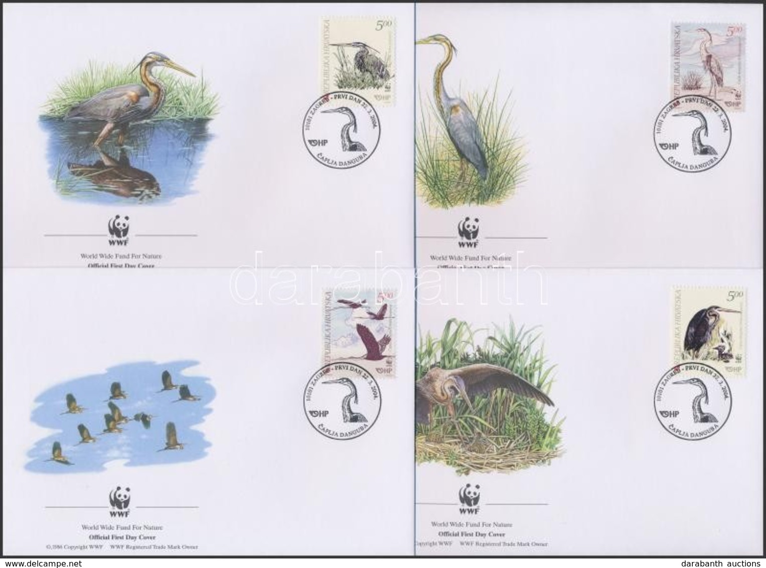 2004 WWF: Vörös Gém Sor Mi 674-677 4 FDC-n - Otros & Sin Clasificación