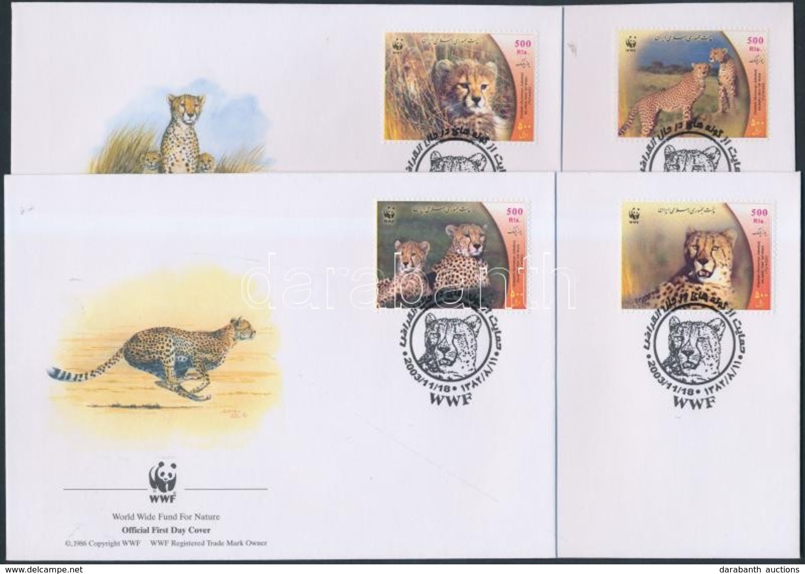 2003 WWF: Gepárd Sor Mi 2932-2935 4 FDC-n - Other & Unclassified