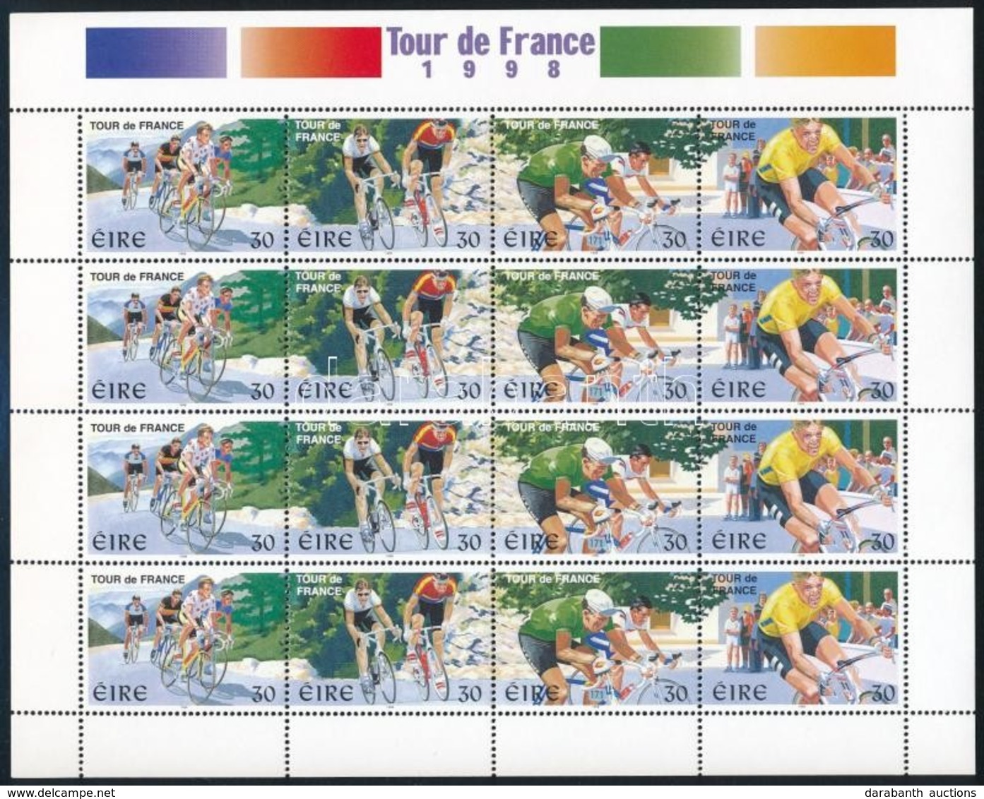 ** 1998 Tour De France Kisív Mi 1076-1079 - Autres & Non Classés