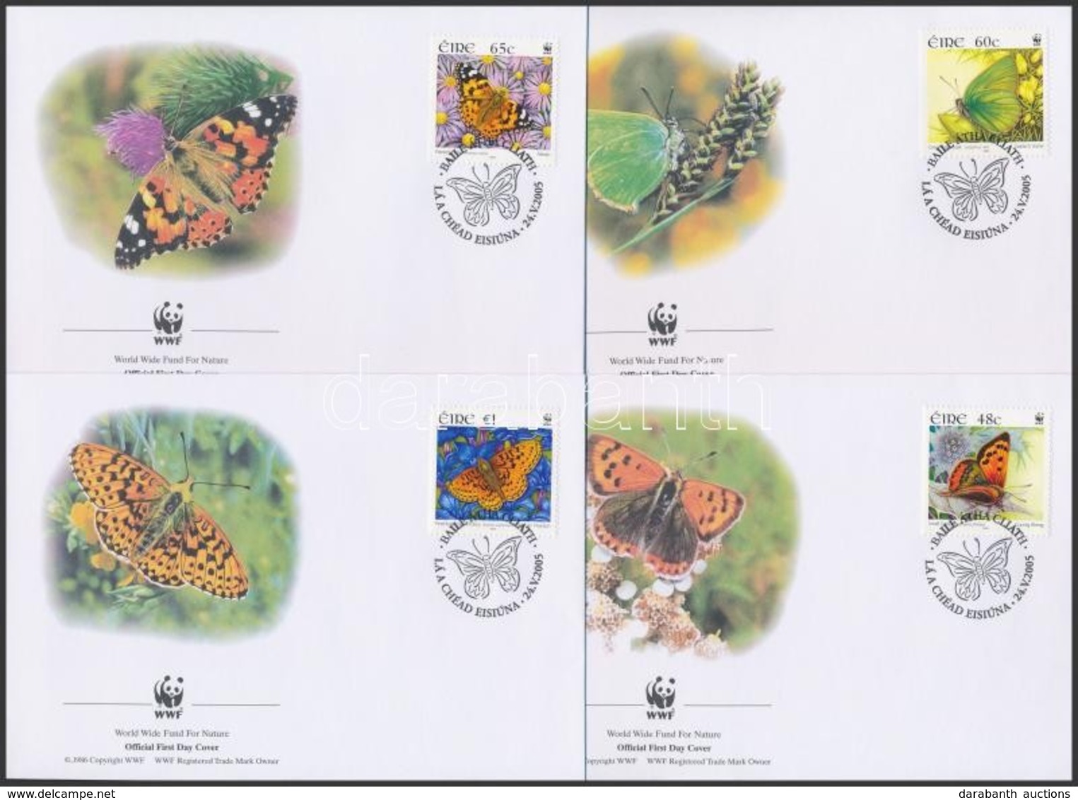 2005 WWF: Lepkék Sor 4 Db FDC-n Mi 1652-1655 - Sonstige & Ohne Zuordnung