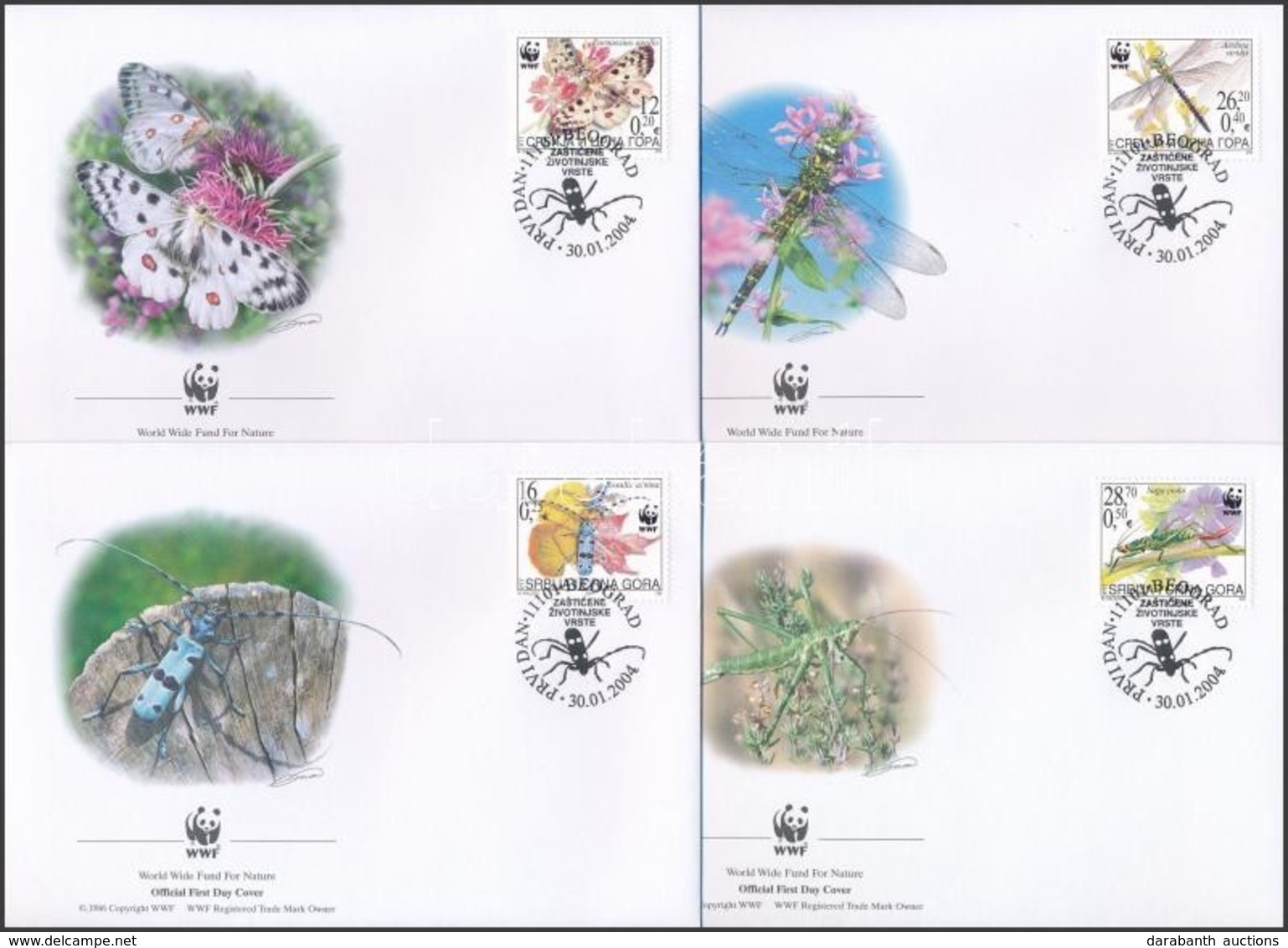 2004 WWF: Rovarok Sor 4 Db FDC-n Mi 3173-3176 - Autres & Non Classés