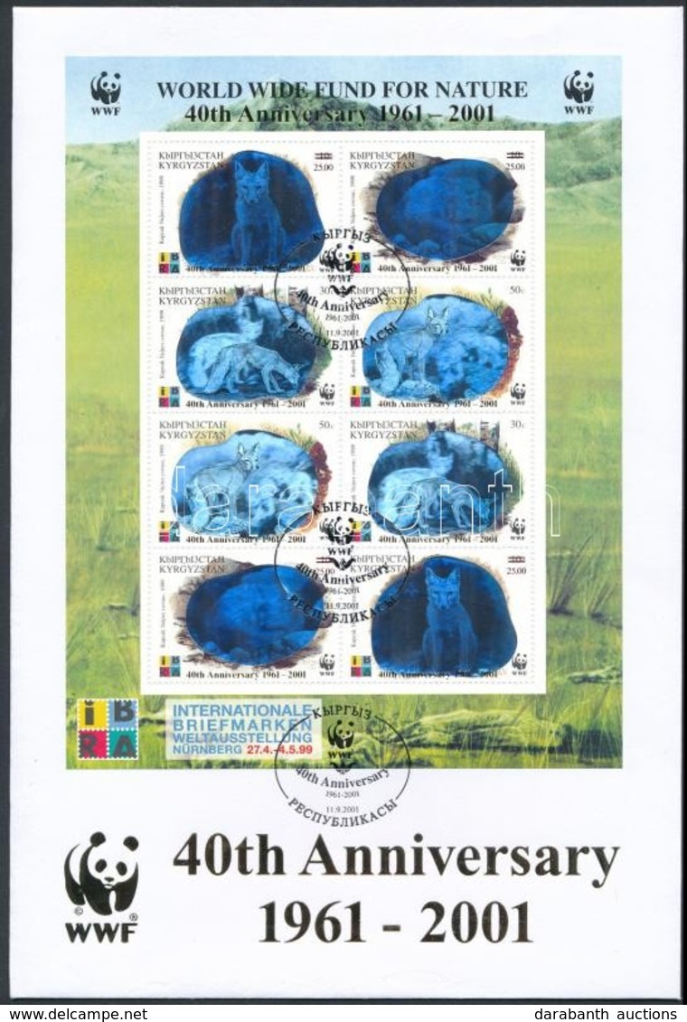 2001 40 éves A WWF Hologramos Kisív  FDC-n Mi 249-252 - Autres & Non Classés