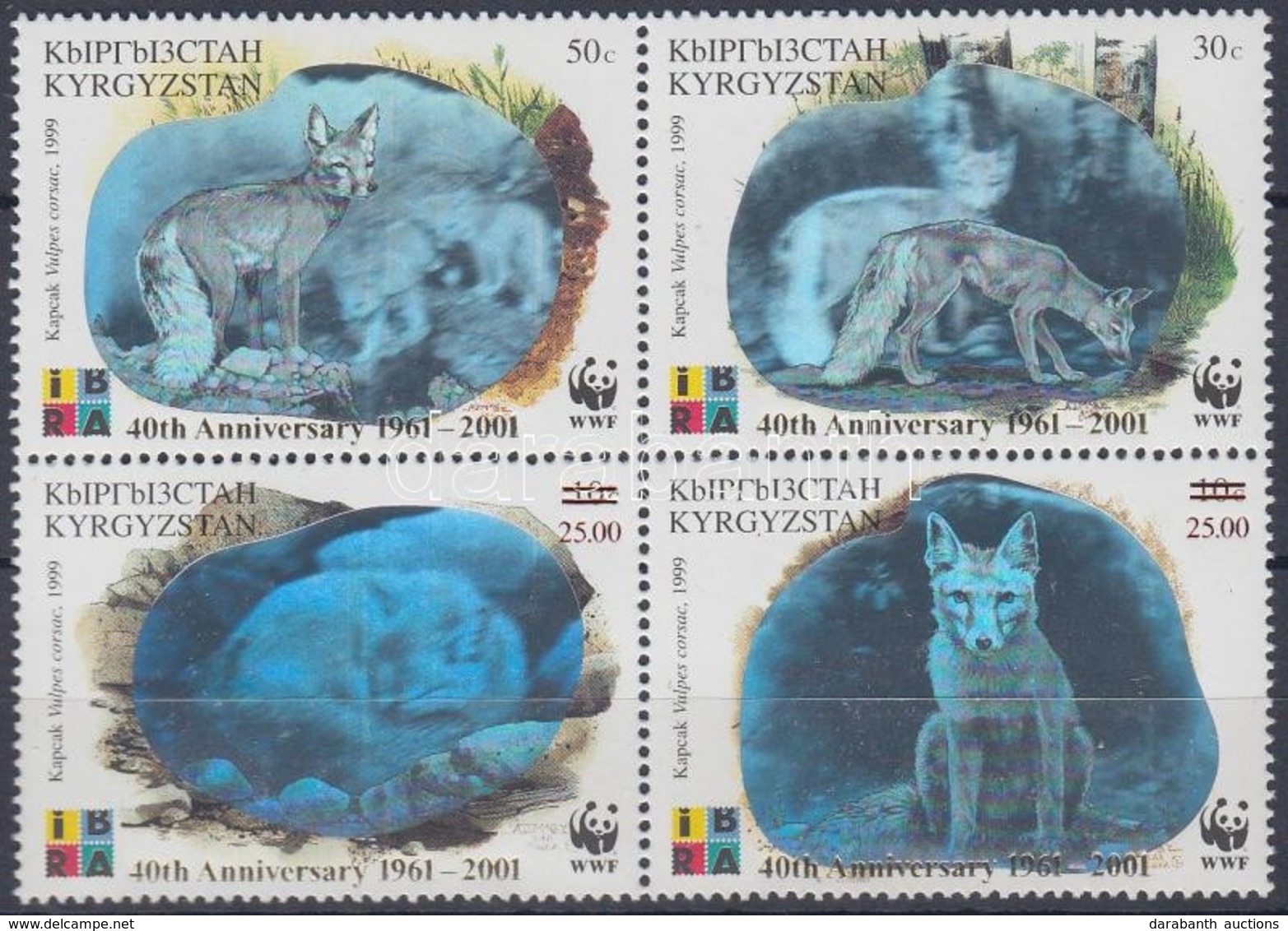 ** 2001 WWF Természetvédelem Hologramos Négyestömb Mi 249-252 - Other & Unclassified