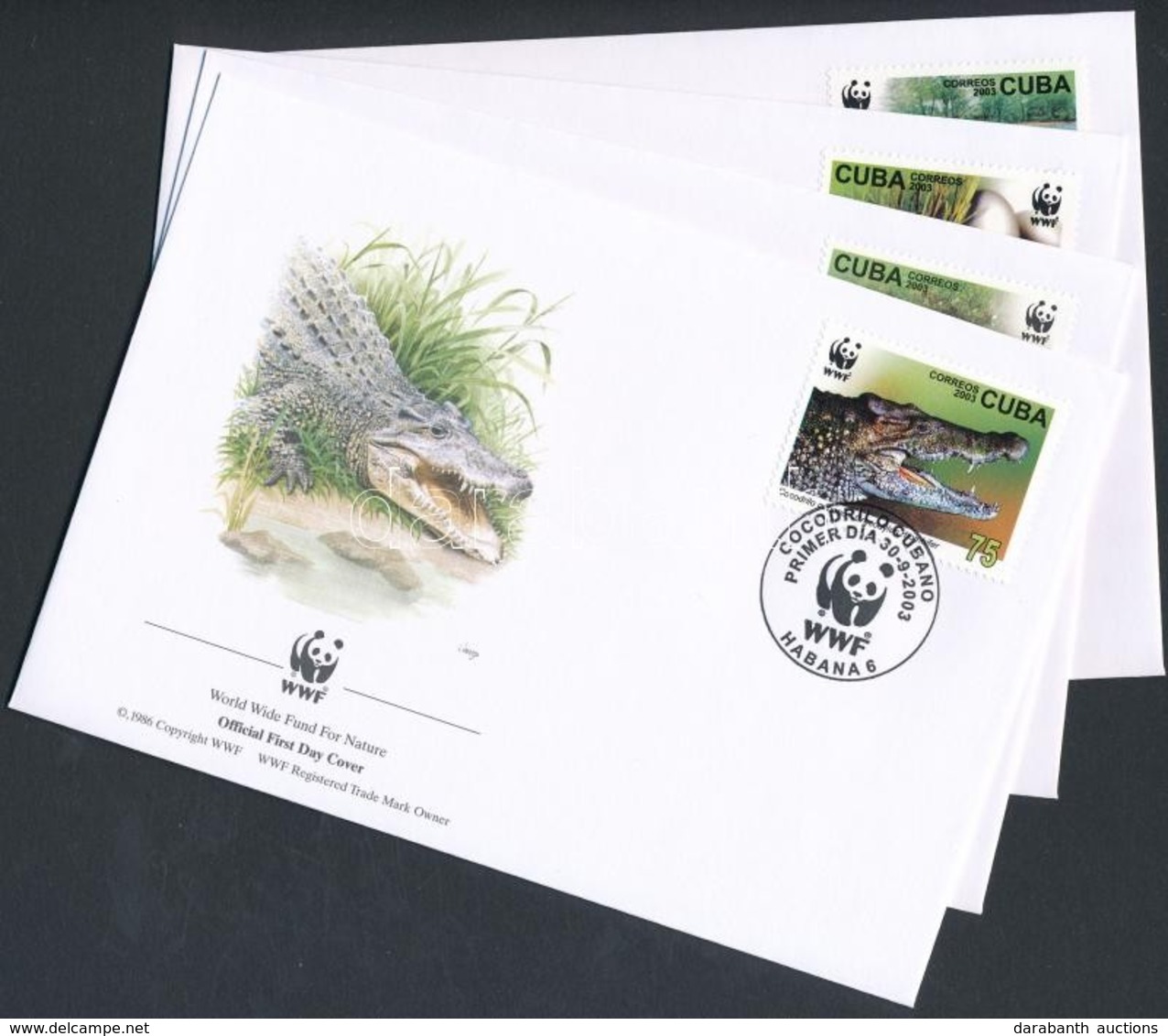 2003 WWF: Kubai Krokodil Sor Mi 4553-4556 4 Db FDC-n - Sonstige & Ohne Zuordnung