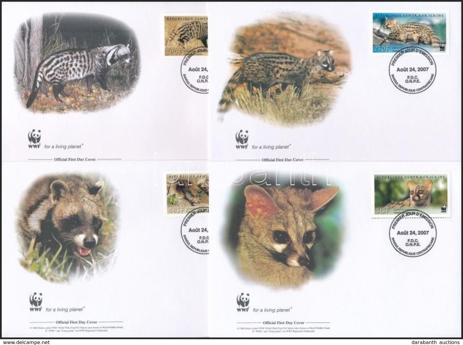 2007 WWF: Vadmacska Félék Sor Mi 2948-2951 IA 4 FDC-n - Other & Unclassified