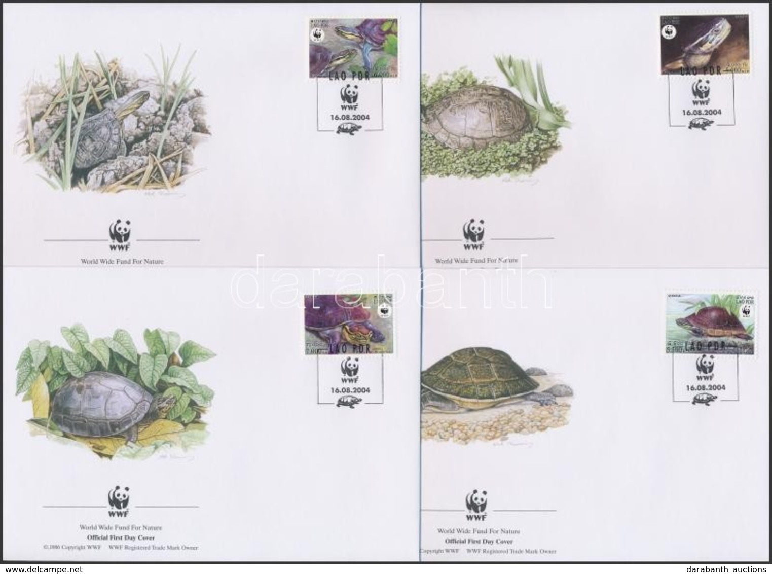 2004 WWF: Teknősök Sor Mi 1927-1930 4 FDC-n - Sonstige & Ohne Zuordnung