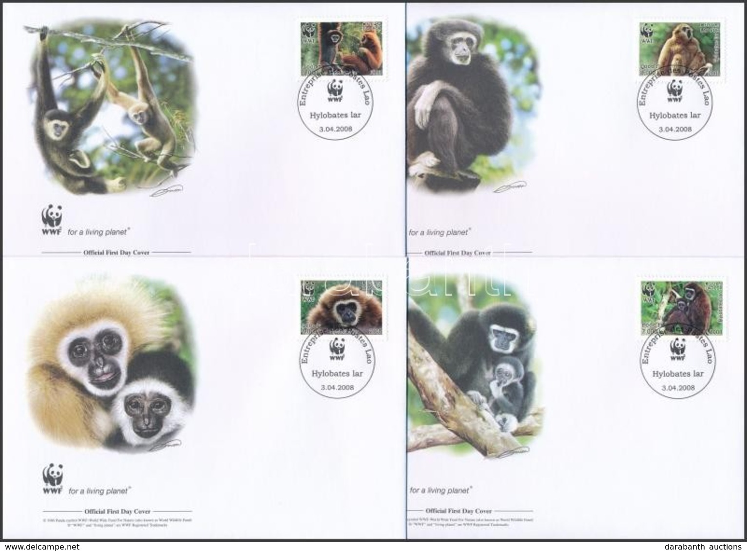 2008 WWF: Majmok Sor 4 Db FDC-n Mi 2062-2065 - Otros & Sin Clasificación