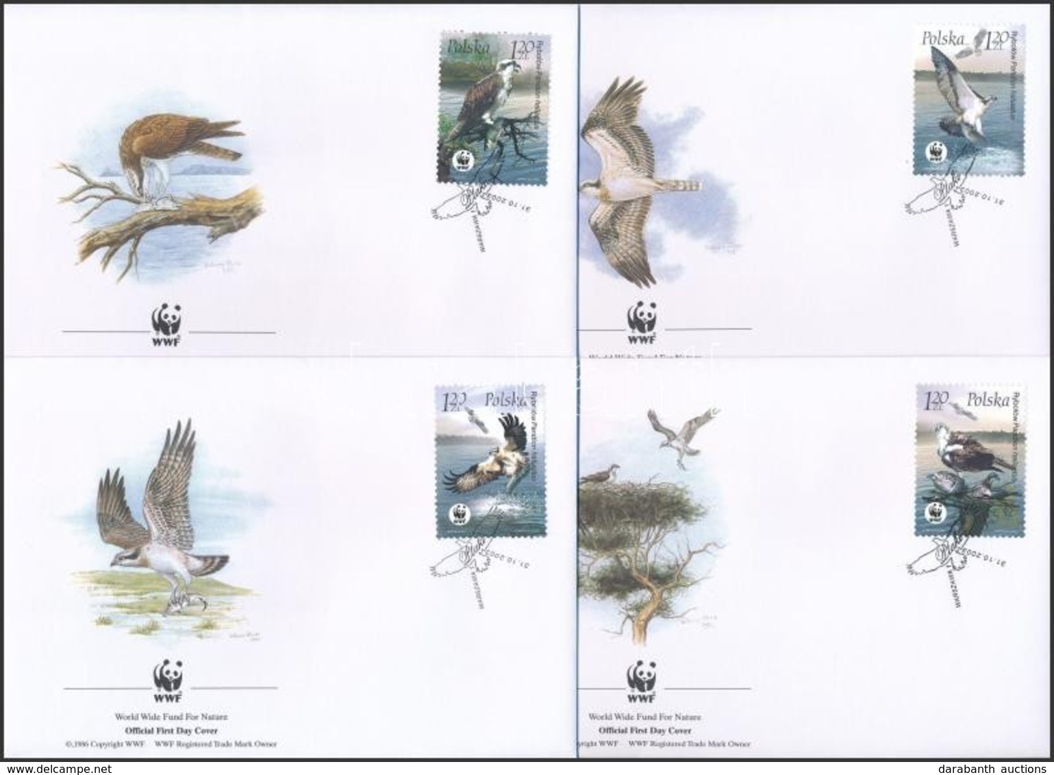 2003 WWF: Halász Sas Sor Mi 4079-4082 4 Db FDC-n - Otros & Sin Clasificación