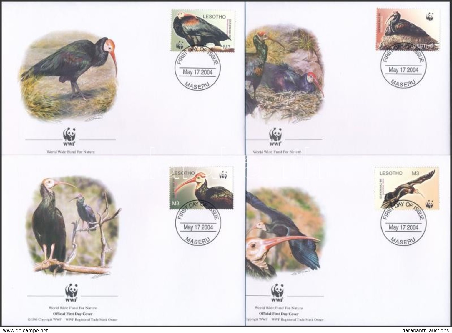 2004 WWF: Déli  Tarjvarjú Sor Párokban Mi 1895-1998 4 Db FDC-n - Other & Unclassified