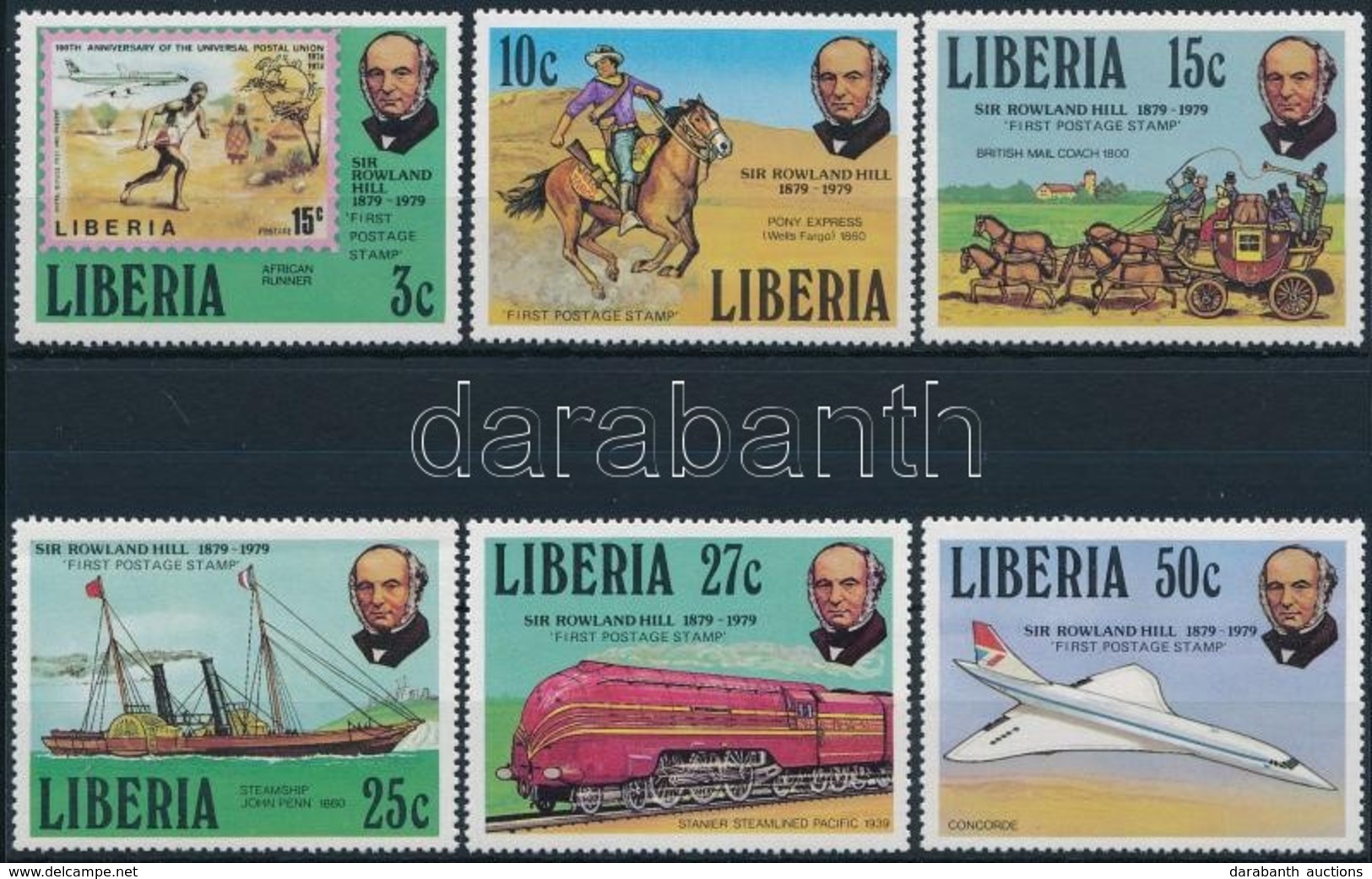 ** 1979 Rowland Hill Sor és Vágott Blokksor Mi 1098-1103 - Autres & Non Classés