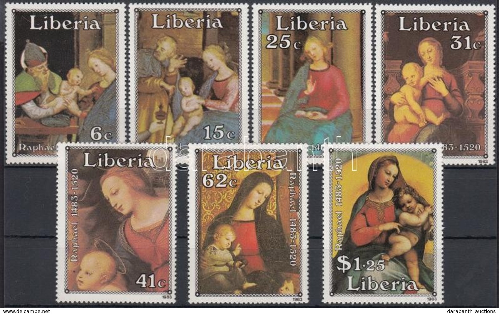 ** 1983 Raffaello Sor + Sor Blokkformában Mi 1281-1287 + Blokk Mi 105 3 Db Stecklapon - Other & Unclassified