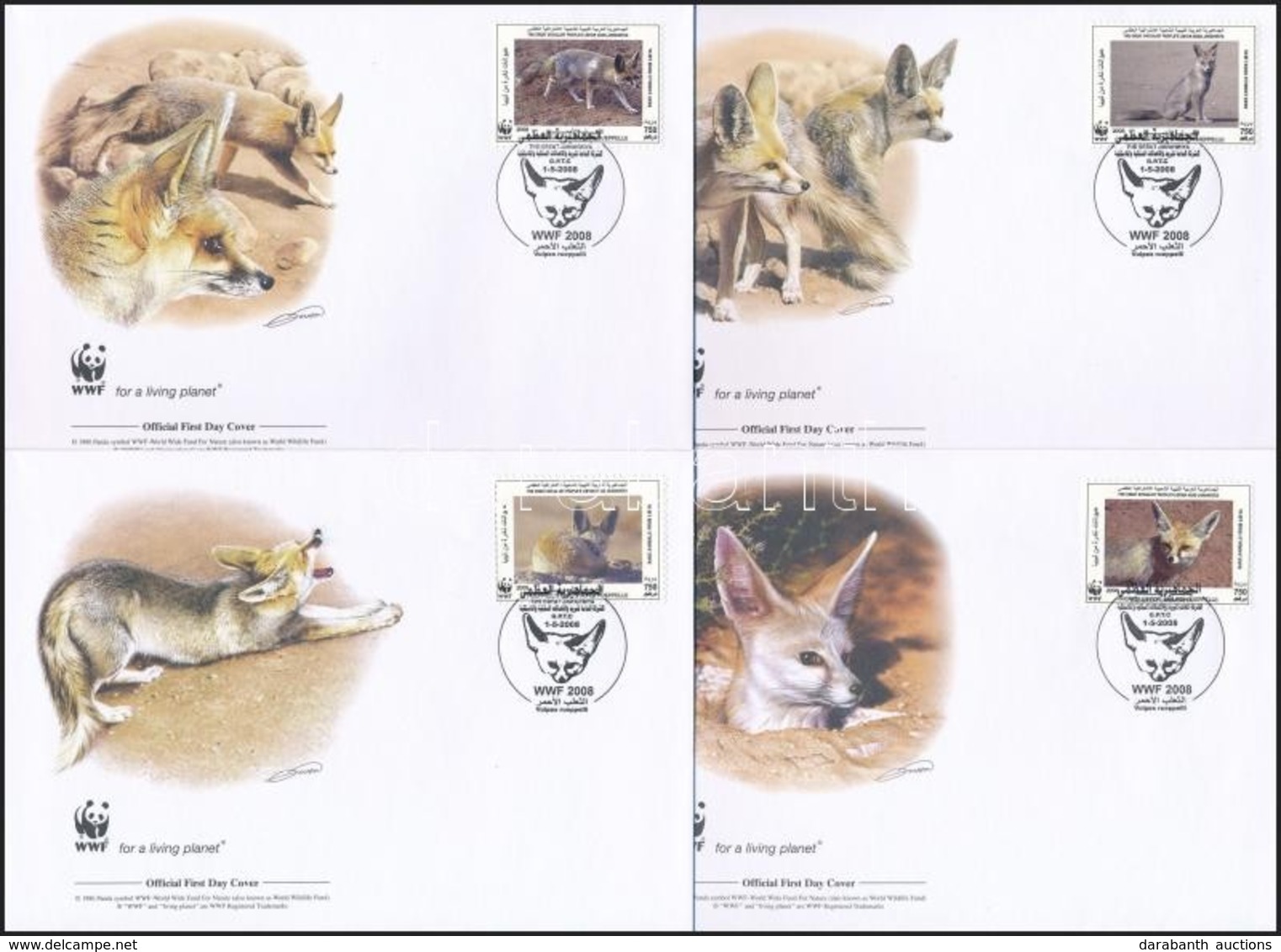 2008 WWF: Homoki Róka Sor Mi 2916-2919 A 4 FDC-n - Other & Unclassified