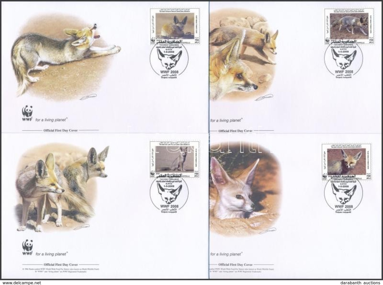 ** 2008 WWF: Sivatagi Róka Sor + Sor 4 FDC-n Mi 2916A-2919A - Other & Unclassified