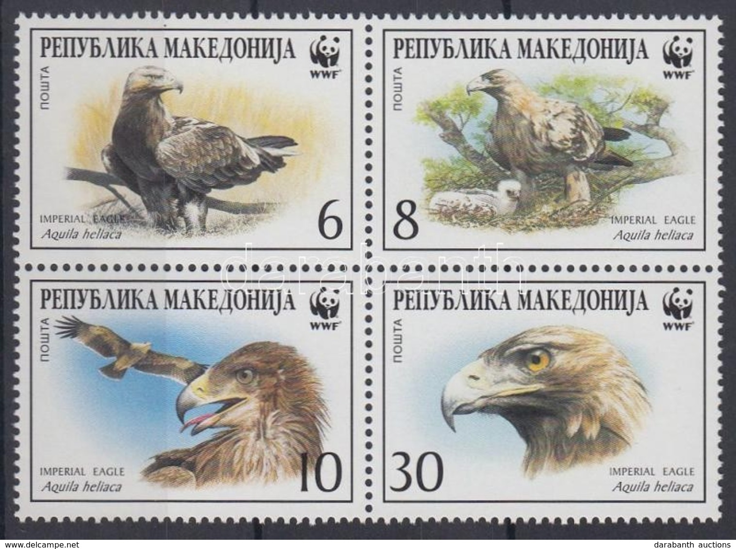 ** 2001 WWF: Parlagi Sas Négyestömb Mi 215-218 + 4 FDC - Autres & Non Classés