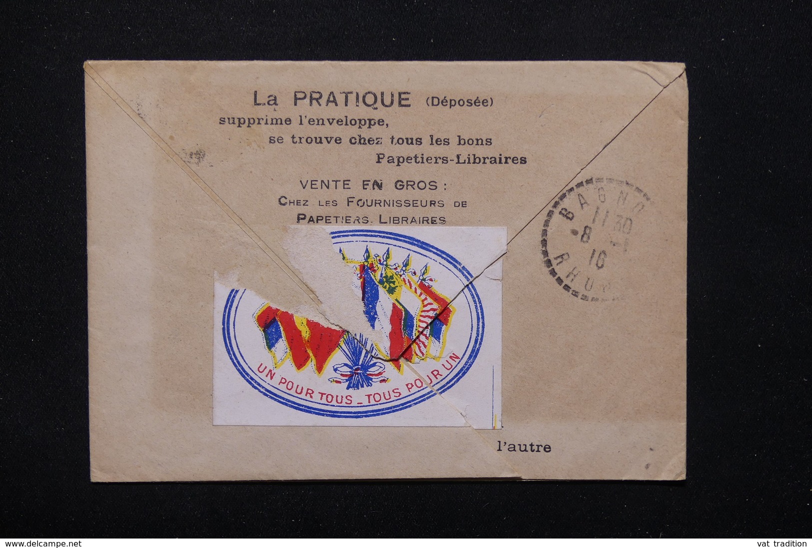 FRANCE - Enveloppe Militaire Pour Bagnols En 1916 , Restant De Vignette Au Verso - L 21256 - Guerre De 1914-18