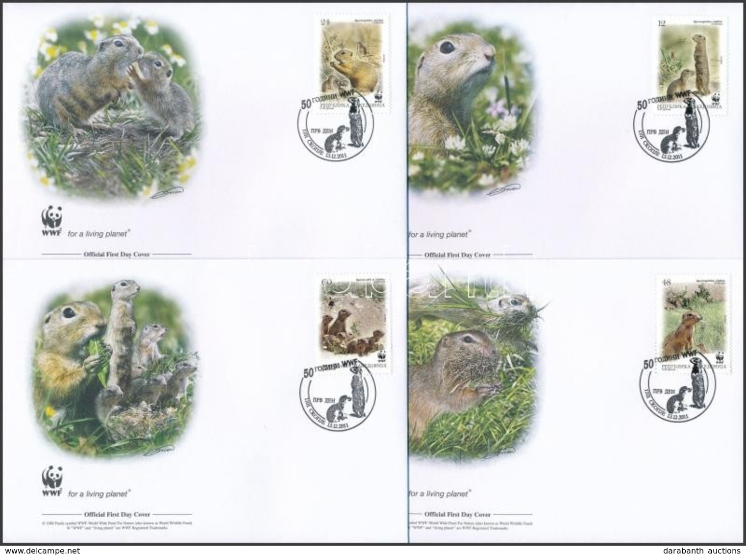 ** 2011 WWF: Ürge Négyestömb + Sor 4 FDC-n Mi 610-613 - Sonstige & Ohne Zuordnung