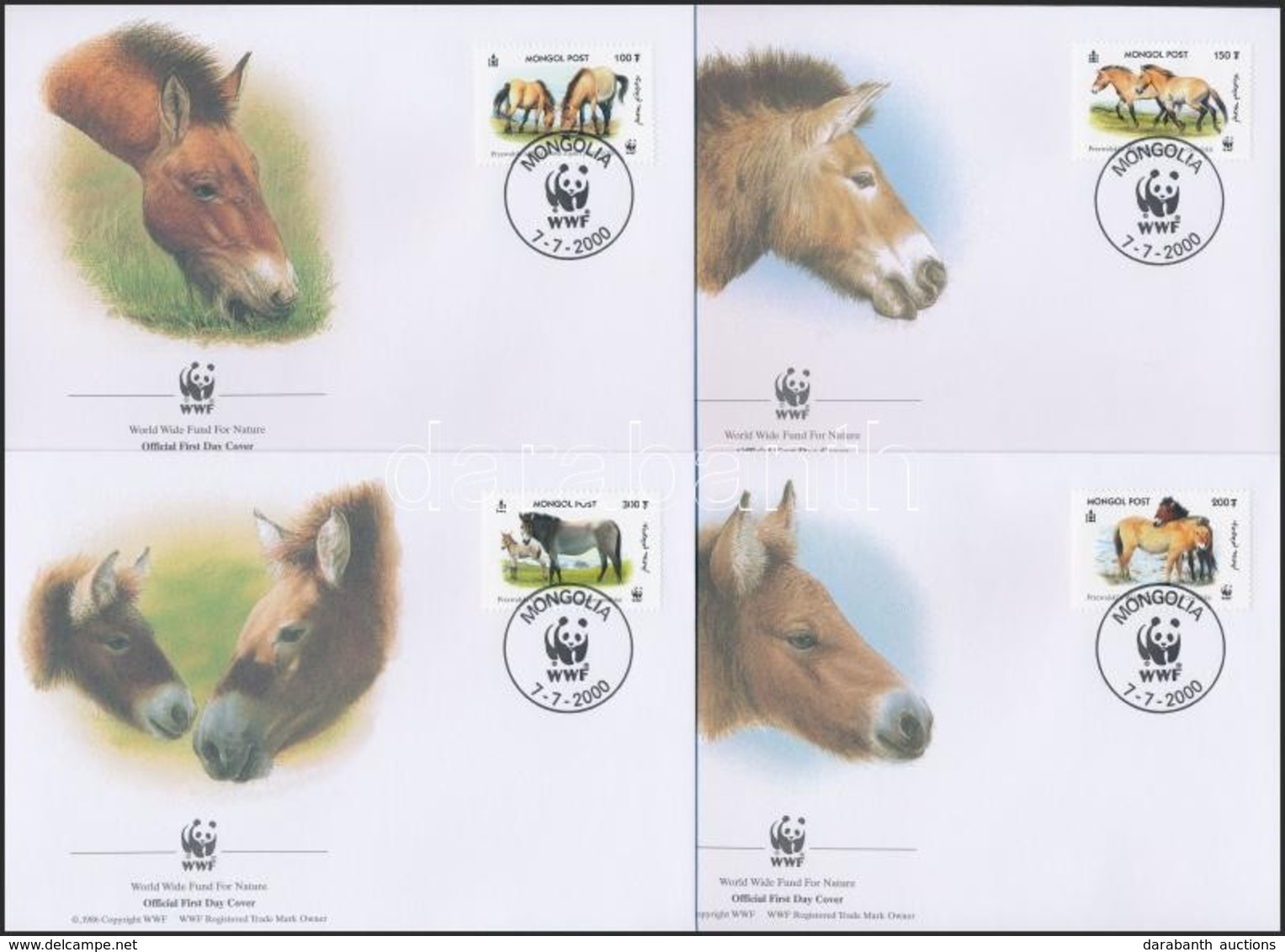 2000 WWF: Lovak Sor 4 Db FDC-n Mi 3122-3125 - Other & Unclassified