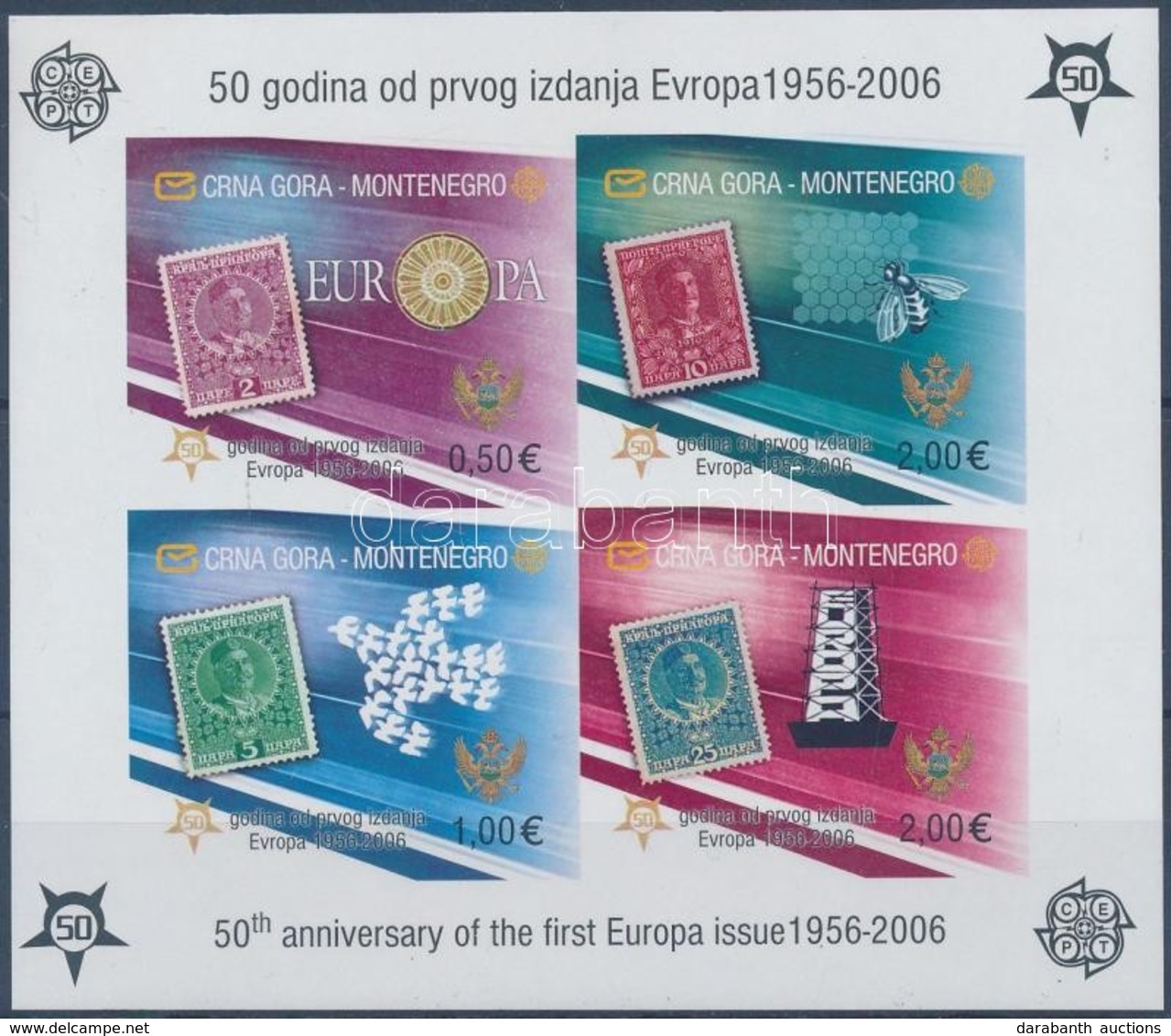 ** 2006 50 éves Az Europa CEPT Bélyeg Vágott Blokk Mi 2B - Autres & Non Classés