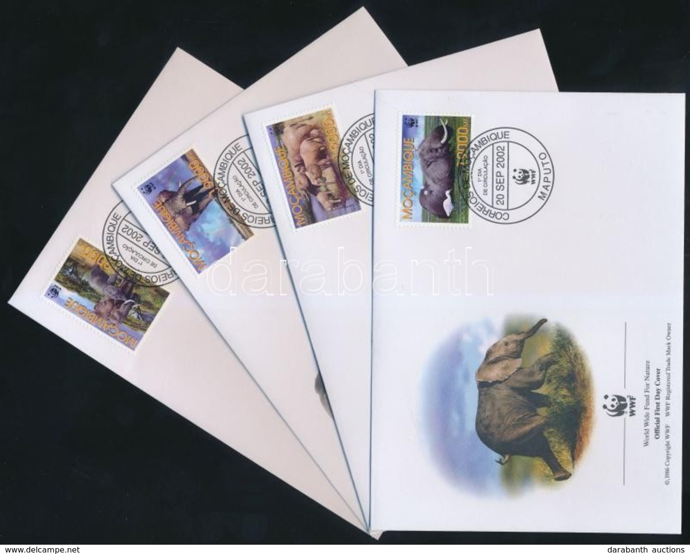 2002 WWF Afrikai Elefánt Sor Mi 2393-2396 4 FDC - Otros & Sin Clasificación