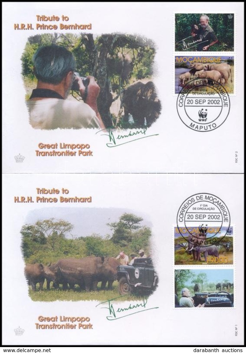 2002 WWF Afrikai Elefánt Szelvényes Sor 4 FDC-n Mi 2393-2396 - Other & Unclassified