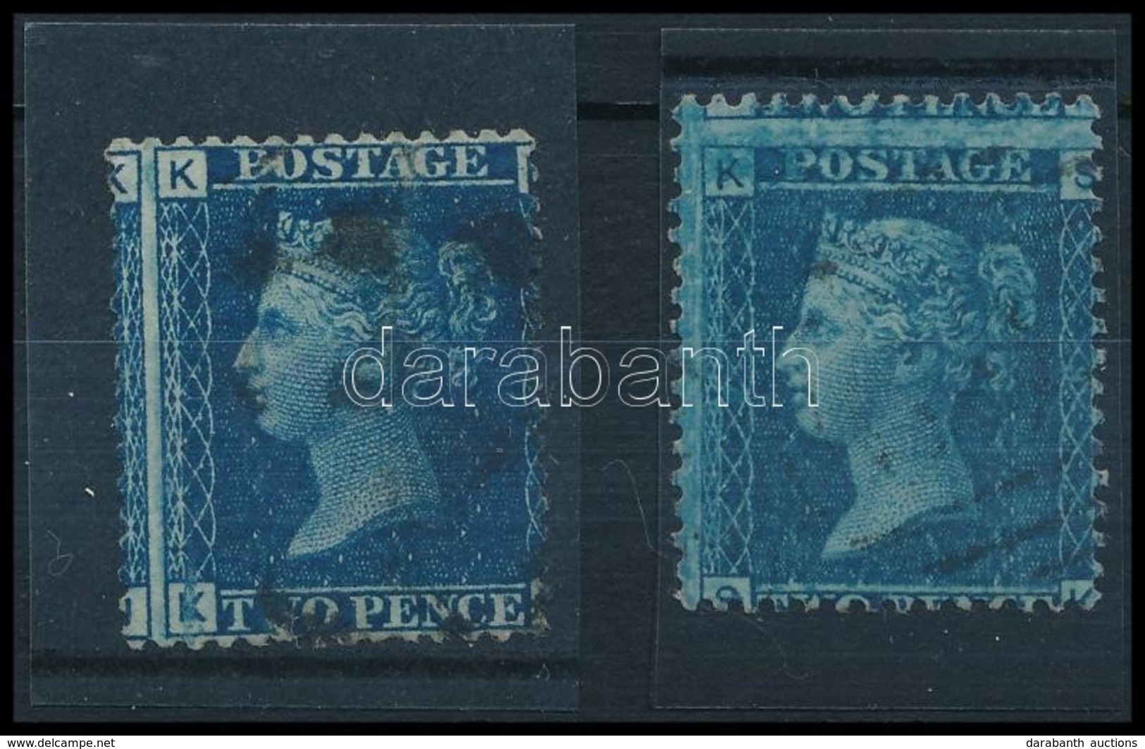 O 1858 2 Db 2P Erős Elfogazással / 2 X MI 17 With Strongly Shifted Perforation - Other & Unclassified