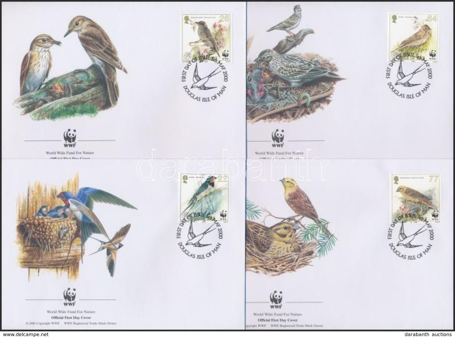 2000 WWF énekesmadarak Sor 4 Db FDC-n Mi 860-863 - Otros & Sin Clasificación