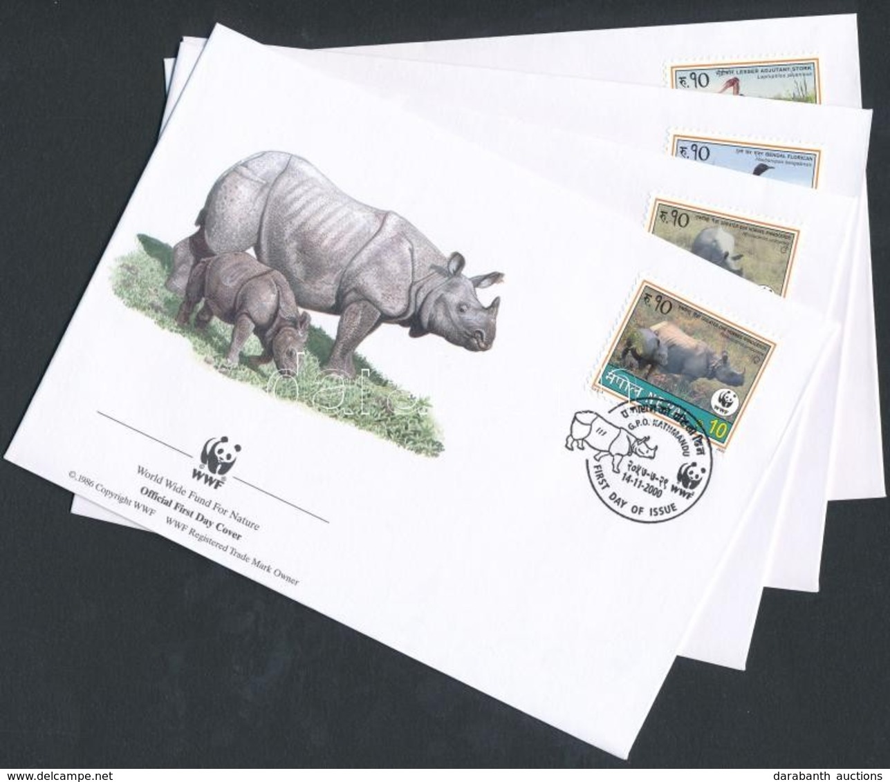 2000 WWF Ritka állatok Sor 4 Db FDC-n Mi 718-721 - Autres & Non Classés