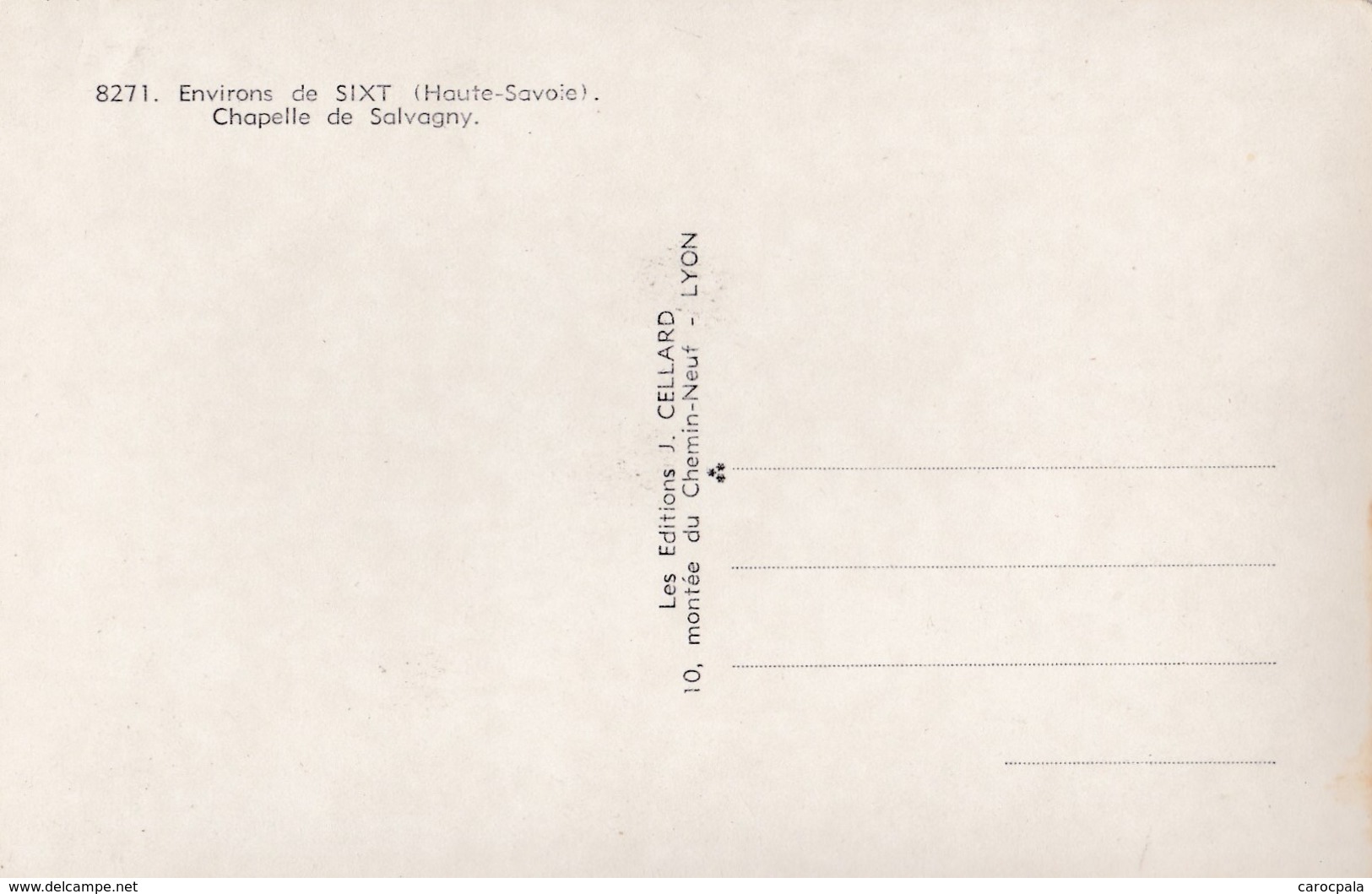 Carte Vers 1950 ENVIRONS DE SIXT / CHAPELLE DE SALVAGNY - Autres & Non Classés