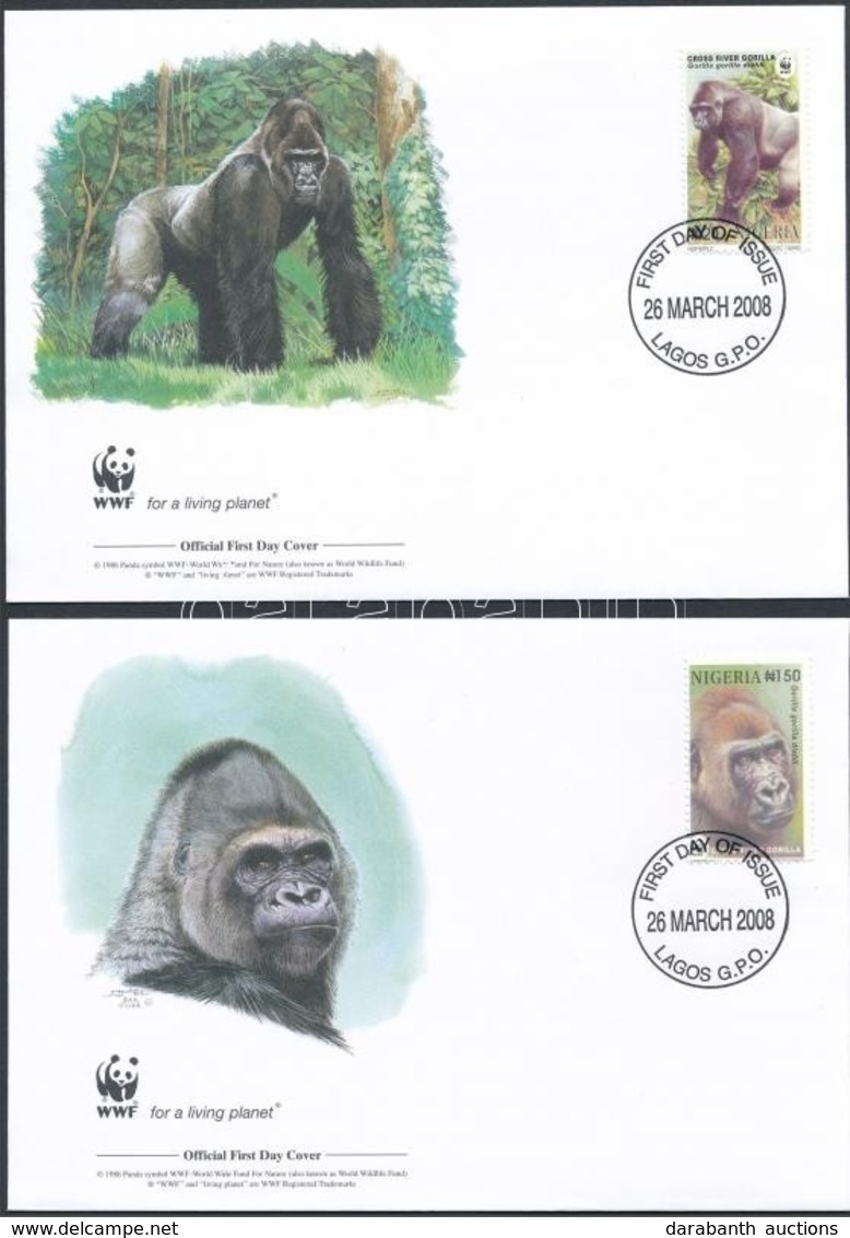 2008 WWF: Hegyi Gorilla Sor Mi 808-811 4 Db FDC-n - Otros & Sin Clasificación