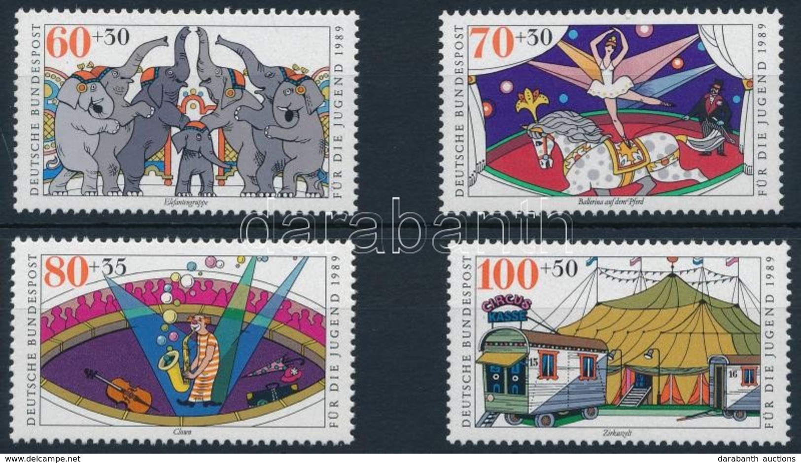 ** 1989 Cirkusz Sor,
Cirkus Set
Mi 1411-1414 - Autres & Non Classés