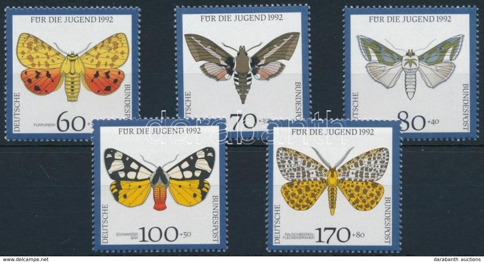 ** 1992 Lepkék Sor,
Butterfly Set
Mi 1602-1606 - Autres & Non Classés