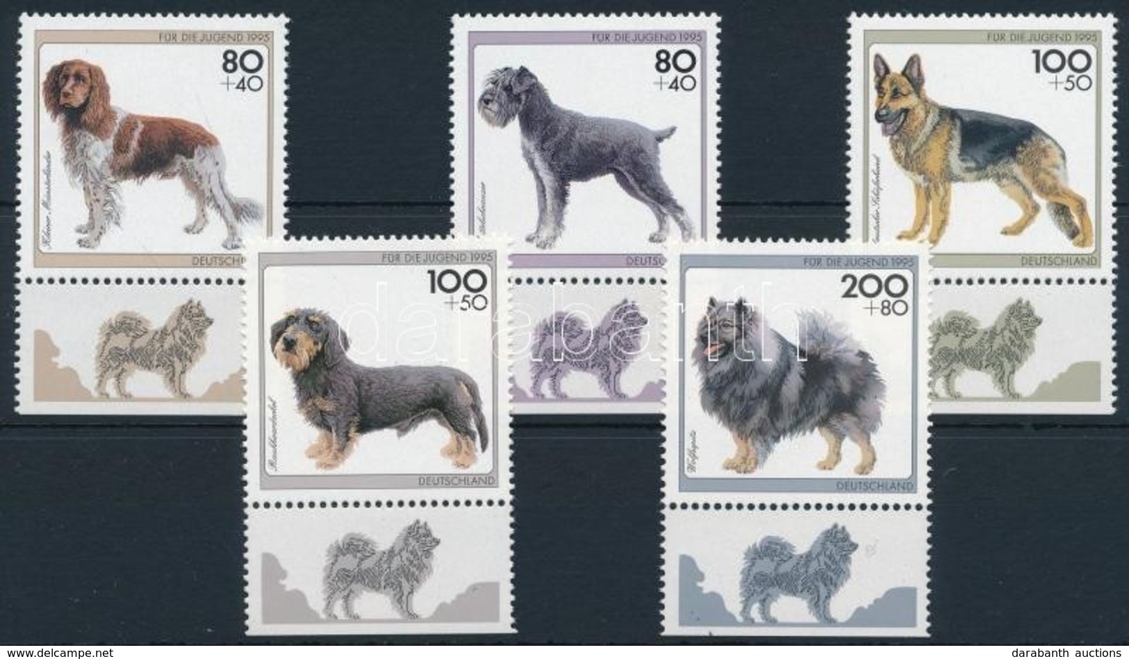 ** 1995 Kutyák Szelvényes Sor,
Dog Set With Coupon
Mi 1797-1801 - Other & Unclassified