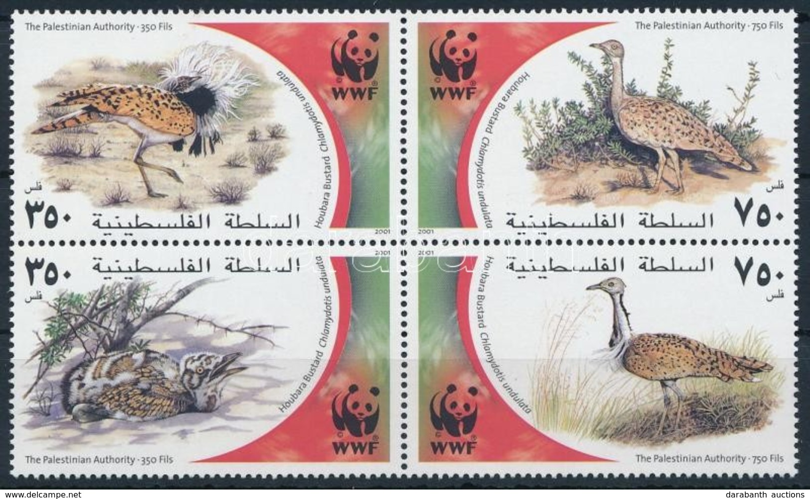 ** 2001 WWF Túzok Sor Négyestömbben Mi 192-195 - Other & Unclassified