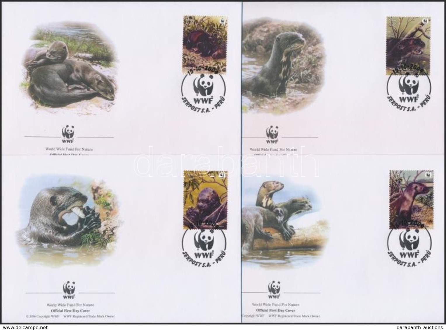 2004 WWF Óriásvidra Sor 4 Db FDC-n Mi 1951-1954 - Other & Unclassified